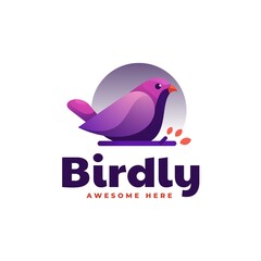Vector Logo Illustration Bird Gradient Colorful Style.