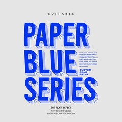 Paper Blue Series text effect editable premium vector