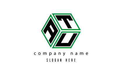 Fototapeta premium ATU polygon creative letter logo