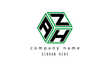 AZH polygon creative letter logo