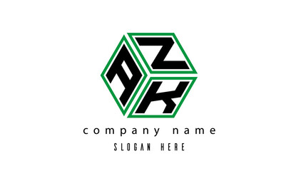 AZK polygon creative letter logo