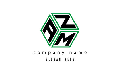 Fototapeta premium AZM polygon creative letter logo