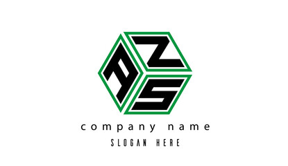 AZS polygon creative letter logo