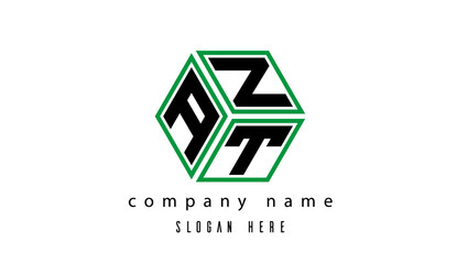 AZT polygon creative letter logo