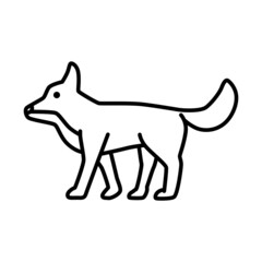 Outline figures of animal. Vector icon fox, coyote