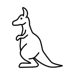 Outline figures of animal. Vector icon kangaroo