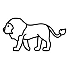 Outline figures of African animal. Vector icon lion