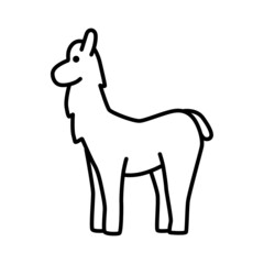 Outline figures of animal. Vector icon alpaca, llama