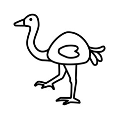 Fototapeta premium Outline figures of African animal. Vector icon ostrich