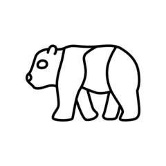 Outline figures of animal. Vector icon panda