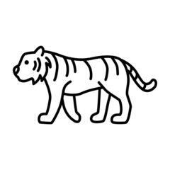 Outline figures of African animal. Vector icon tiger