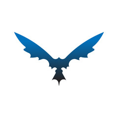blue degradation wings icon logo