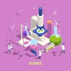 STEM Education Isometric Composition