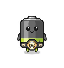the MMA fighter battery mascot with a belt
