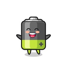 happy baby battery cartoon character