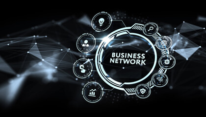 Business, Technology, Internet and network concept. Online Business Network.