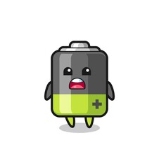 battery illustration with apologizing expression, saying I am sorry