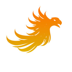 golden phoenix flying icon logo