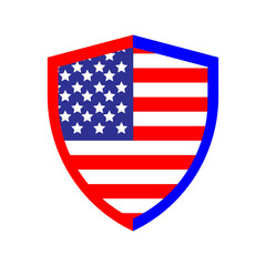 flag shield vector icon or logo