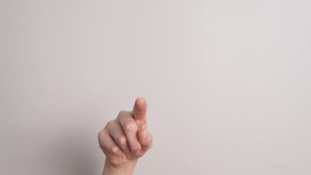 Hand Sign Language For Letter Z In Isolated White Background - close up