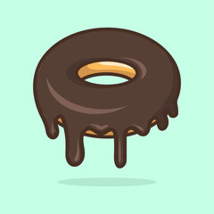 Donut melted illustration with outline Premium Vector. sweet donut melted vector illustration.