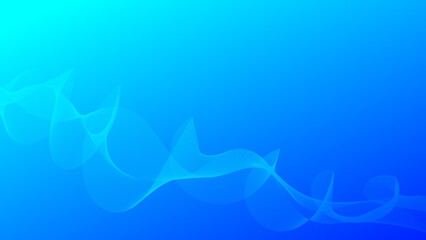 abstract line wave with lighting effect on blue gradient color background with copy space for technology and futuristic element design