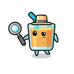 orange juice detective character is analyzing a case
