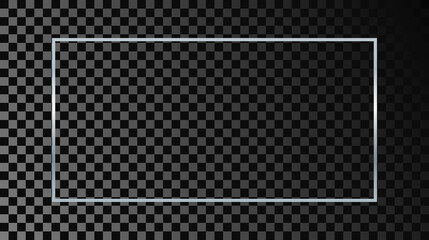 Silver glowing rectangular shape frame