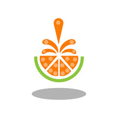 orange slices, orange juice icon logo