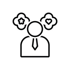 Black line icon for desirable