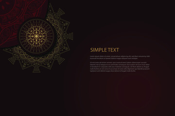 Ornament template design оn red background. Mandala.