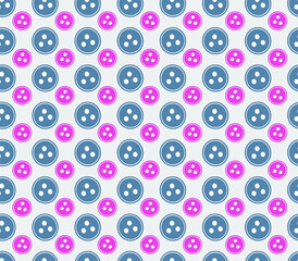 Pattern with buttons of different colors on a light background. 