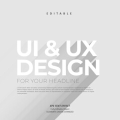 UI UX design headline shadow minimalist text effect editable premium vector
