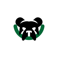 simple black bulldog head vector illustration