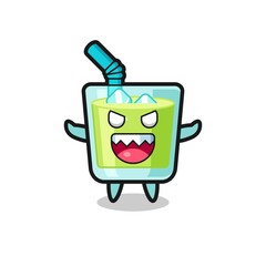 illustration of evil melon juice mascot character