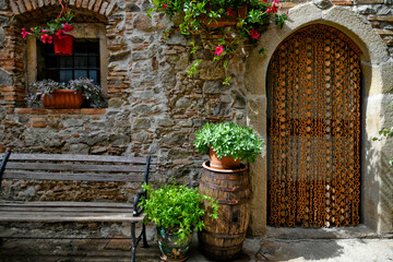 Front of an old house in San Giovanni in Fiore, a medieval town in the Cosenza province.