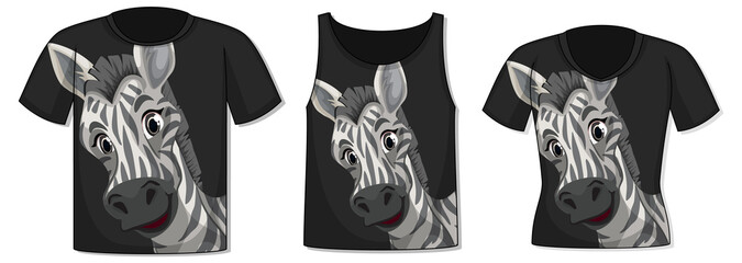 Front of t-shirt with zebra template