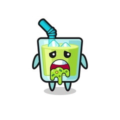 the cute melon juice character with puke