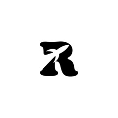 rocket in the letter R icon logo