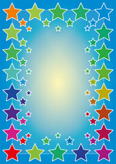 Vector template for decorative plates, cards, congratulations and more. Сolorful stars theme.