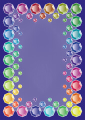 Vector template for decorative plates, cards, congratulations and more. Сolorful diamonds theme.