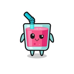 strawberry juice cartoon with an arrogant expression