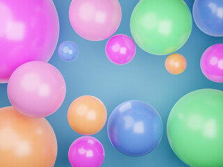 3D colorful balloons background