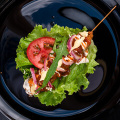 Homemade corn dogs with ketchup and mustard