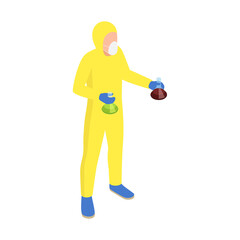Scientist With Flasks Composition