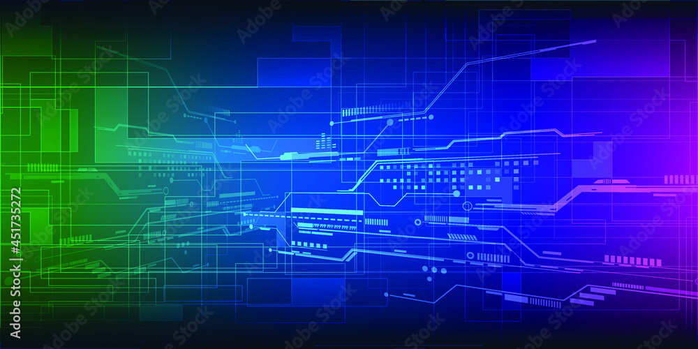Poster abstract high technology circit line pattern on spectrum light color for technology backgrouand and 