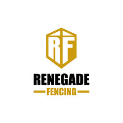 Renegade Fencing Logo Design Letter RF