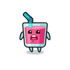 strawberry juice illustration with apologizing expression, saying I am sorry