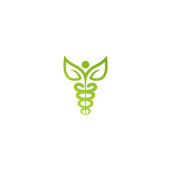 World Health Logo with leaves wing Vector Illustration Design Symbol Template.