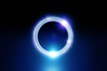 黒背景のサークルパーティクルのアブストラクトのバックグラウンド
